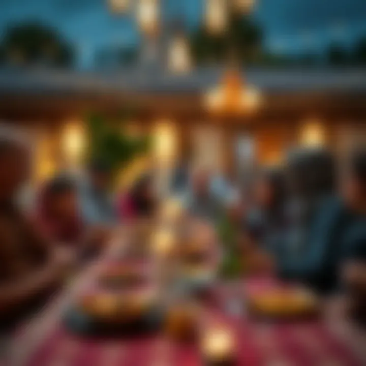 Family Iftar Celebration Families sharing a meal during Ramadan evening