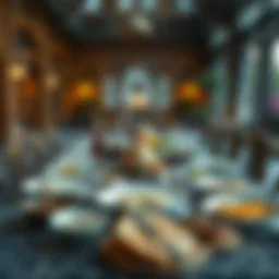 A traditional table set for Iftar with various dishes