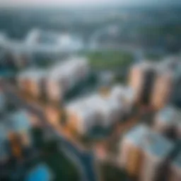 Aerial view of Shamkha South showcasing its residential developments