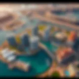 Aerial view of South Bay Dubai showcasing its luxurious architecture