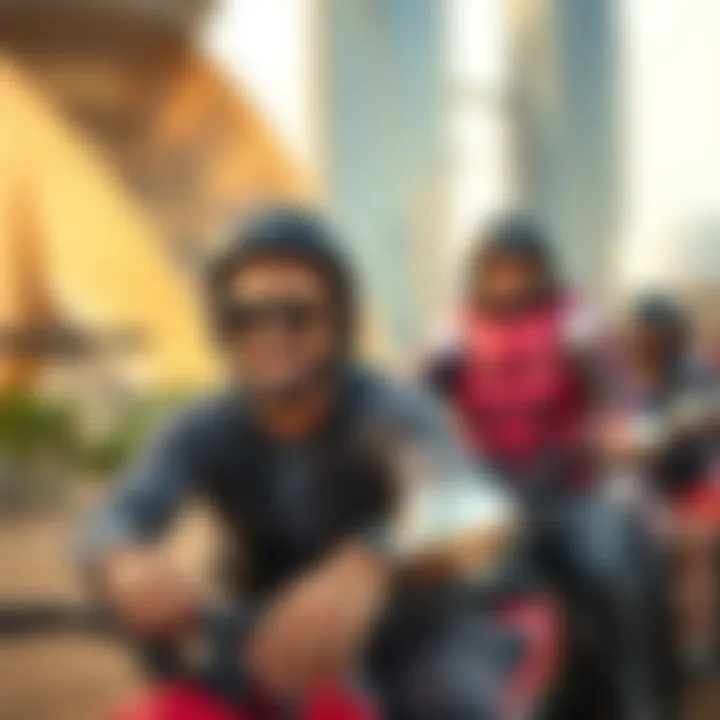 Thrilling Adventures at Wadi Hub Adventurers enjoying a thrilling activity at Wadi Hub