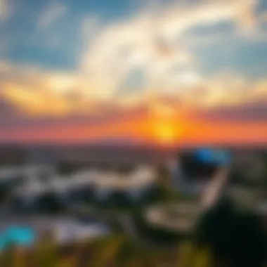 Breathtaking Sunset at Wadi Hub Stunning sunset view at Wadi Hub, reflecting off natural surroundings